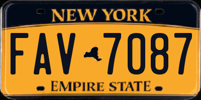 NY license plate FAV7087