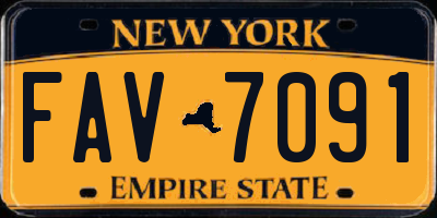 NY license plate FAV7091