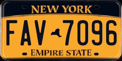 NY license plate FAV7096