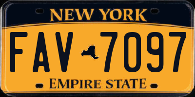 NY license plate FAV7097