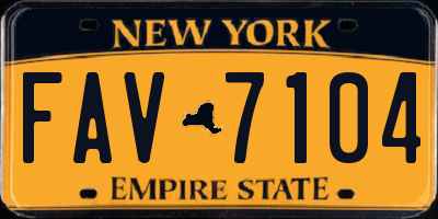 NY license plate FAV7104