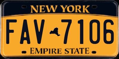NY license plate FAV7106