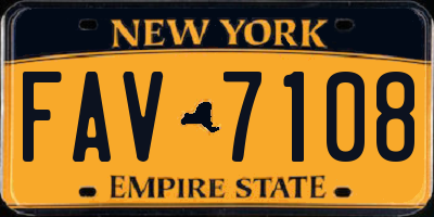 NY license plate FAV7108