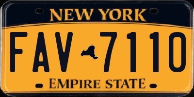 NY license plate FAV7110