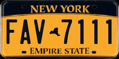 NY license plate FAV7111