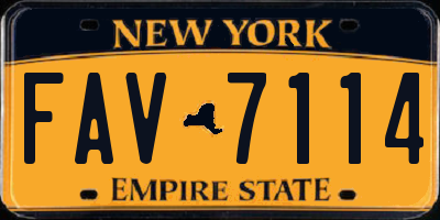 NY license plate FAV7114