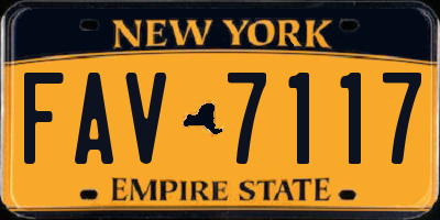NY license plate FAV7117