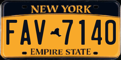 NY license plate FAV7140