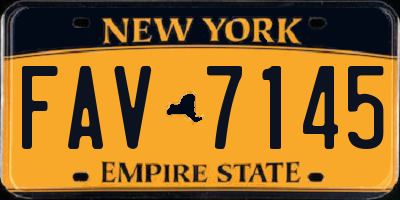 NY license plate FAV7145
