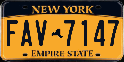 NY license plate FAV7147