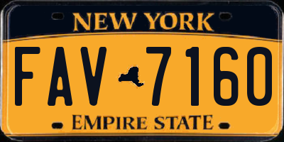 NY license plate FAV7160