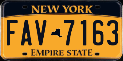 NY license plate FAV7163