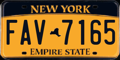 NY license plate FAV7165