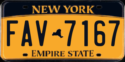NY license plate FAV7167