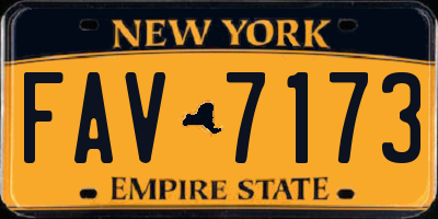 NY license plate FAV7173