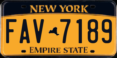NY license plate FAV7189