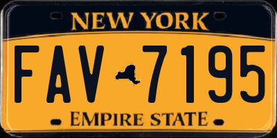 NY license plate FAV7195