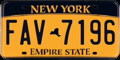 NY license plate FAV7196