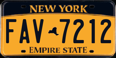 NY license plate FAV7212