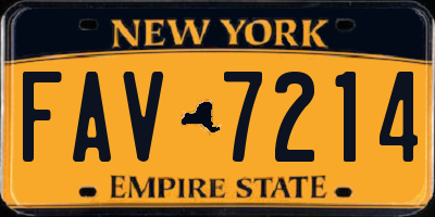 NY license plate FAV7214