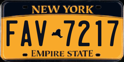 NY license plate FAV7217