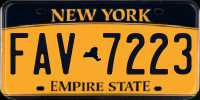 NY license plate FAV7223