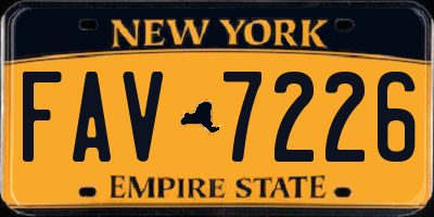 NY license plate FAV7226