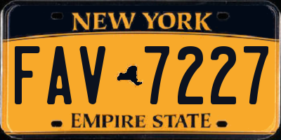 NY license plate FAV7227