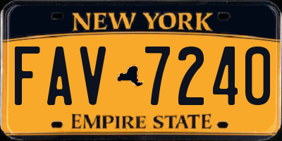 NY license plate FAV7240