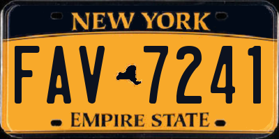 NY license plate FAV7241