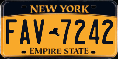 NY license plate FAV7242