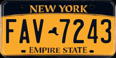 NY license plate FAV7243
