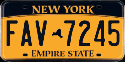 NY license plate FAV7245