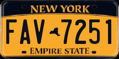 NY license plate FAV7251