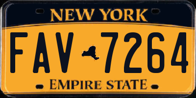 NY license plate FAV7264