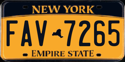 NY license plate FAV7265