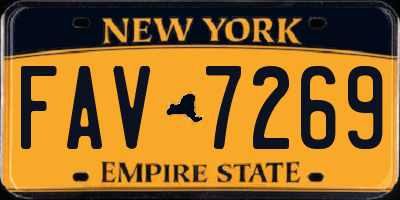 NY license plate FAV7269