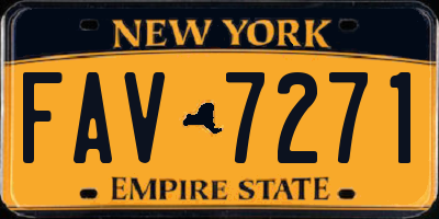 NY license plate FAV7271