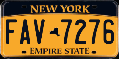 NY license plate FAV7276