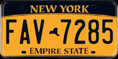 NY license plate FAV7285