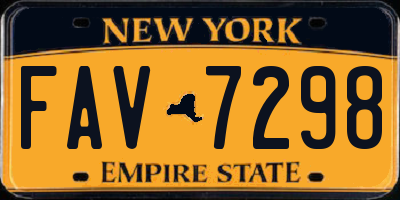 NY license plate FAV7298