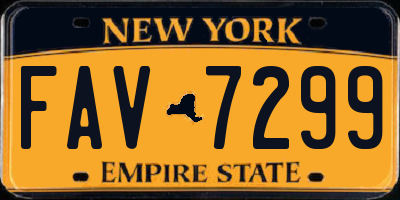 NY license plate FAV7299