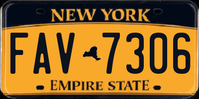 NY license plate FAV7306
