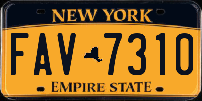 NY license plate FAV7310