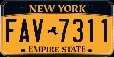 NY license plate FAV7311