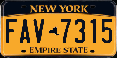 NY license plate FAV7315