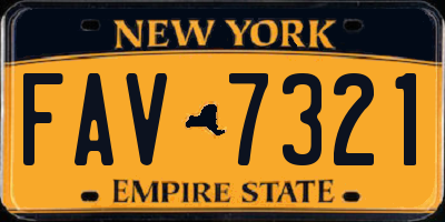 NY license plate FAV7321