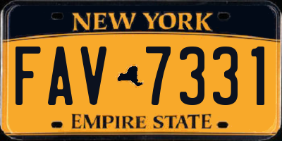 NY license plate FAV7331
