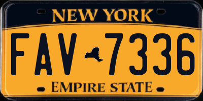 NY license plate FAV7336