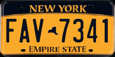 NY license plate FAV7341